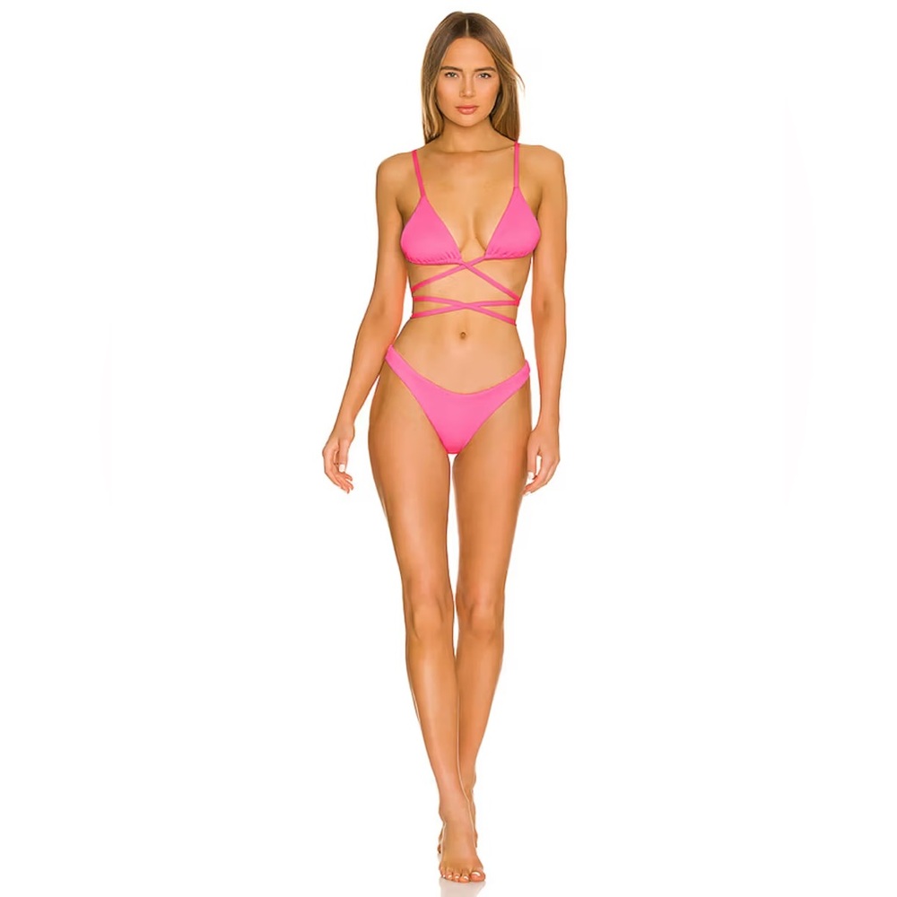 B Swim and Elizabeth Turner Evan Bikini Set Pink size Small